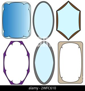 Miroirs de formes diverses. Illustration vectorielle. image de stock. SPE 10. Illustration de Vecteur