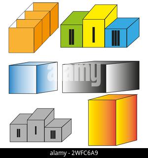 3d socles de podium différents. Vitrine de scène. plate-forme géométrique. Illustration vectorielle. image de stock. SPE 10. Illustration de Vecteur