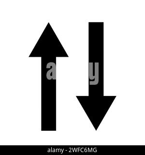 Icône flèche double. Haut et bas. Concept logistique. Signe d'échange. Processus de transfert. Illustration vectorielle. Image de stock. SPE 10. Illustration de Vecteur