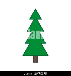 Icône en sapin vert. Symbole de Noël. Arbre Evergreen. Logo plat. Arrière-plan de la nature. Illustration vectorielle. Image de stock. SPE 10. Illustration de Vecteur