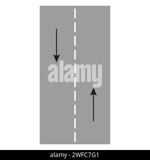 Route sur fond blanc. Autoroute vide. Voyage sur la route. Illustration vectorielle. Image de stock. SPE 10. Illustration de Vecteur