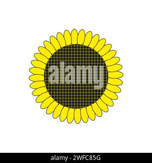 Dessin de tournesol vintage jaune. Fond floral vintage. Illustration vectorielle. image de stock. SPE 10. Illustration de Vecteur