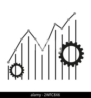 Graphique d'engrenage de flèche pour la conception de rapport. Flèche économie de revenu augmenter. Illustration vectorielle. SPE 10. Illustration de Vecteur