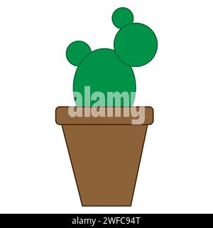 Icône Cactus. Pot de fleurs. Enseigne de plante d'intérieur. Fond de nature écologique. Dessin animé. Illustration vectorielle. Image de stock. SPE 10. Illustration de Vecteur