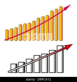 Graphique en flèche. Diagramme du stock de croissance graphique financier. Illustration vectorielle. Image de stock. SPE 10. Illustration de Vecteur