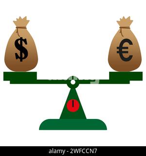 Échelle dollar euro pour la conception de concept. Investissement financier. Concept commercial. Illustration vectorielle. image de stock. SPE 10. Illustration de Vecteur