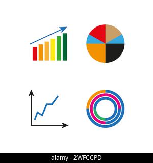 Doodle différents graphiques. Graphique simple. Investissement financier des entreprises. Illustration vectorielle. SPE 10. Illustration de Vecteur