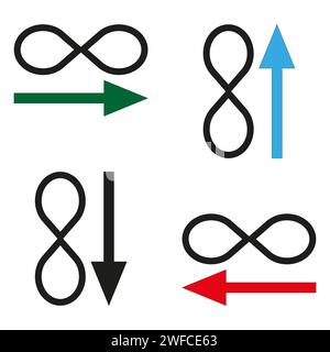 Icônes Infinity dans un style moderne. Elément géométrique. Illustration vectorielle. image de stock. SPE 10. Illustration de Vecteur