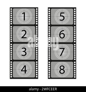 Film avec chiffres. Vintage rétro. Illustration vectorielle. SPE 10. Illustration de Vecteur