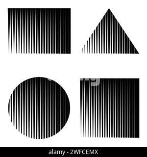 Dégradés de formes rétro noires. Demi-teintes art Dégradé noir. Illustration vectorielle. image de stock. SPE 10. Illustration de Vecteur