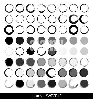 Ensemble de cadres circulaires. Fond dégradé défini. Jeu de cadres ronds. Forme ronde. Illustration vectorielle. image de stock. SPE 10. Illustration de Vecteur