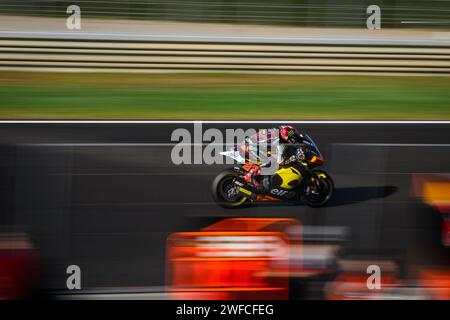 Le pilote britannique Moto2 Sam Lowes de l'équipe ELF VDS lors du Grand Prix Motul à Cheste, Valence, Espagne. Novembre 2023 Banque D'Images