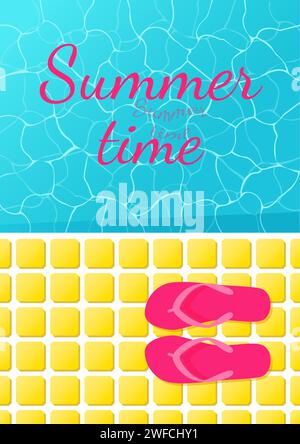 Vue sur la piscine d'en haut. Illustration vectorielle. Illustration de Vecteur