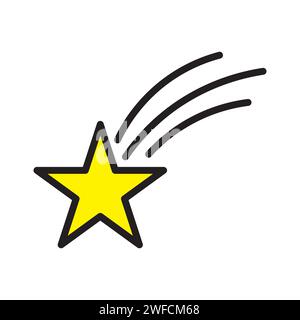 étoile filante de dessin animé. Drôle de personnage de dessin animé. Illustration comique. Illustration vectorielle. image de stock. SPE 10. Illustration de Vecteur