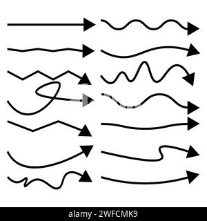 les lignes de flèches sont différentes. Illustration vectorielle. image de stock. SPE 10. Illustration de Vecteur