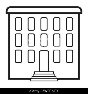 Icône de bâtiment à plusieurs étages. Icône de développement de projet. Pictogramme d'illustration, icône vectorielle de maison. Illustration vectorielle. Image de stock. SPE 10. Illustration de Vecteur