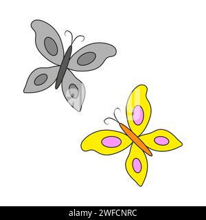 Esquissez des papillons. Illustration vectorielle. image de stock. SPE 10. Illustration de Vecteur