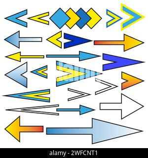 différentes flèches droites. Set pour la conception décorative. Éléments graphiques. Illustration vectorielle. image de stock. SPE 10. Illustration de Vecteur