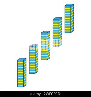 colonnes géométriques 3d. Plate-forme de scène. Illustration vectorielle. image de stock. SPE 10. Illustration de Vecteur