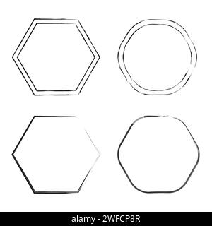 Montures exclusives, figurines. Ensemble de cadres circulaires. Elément de conception. image de stock. SPE 10. Illustration de Vecteur