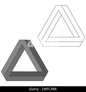 Triangles tridimensionnels fantastiques. Illustration vectorielle. image de stock. SPE 10. Illustration de Vecteur