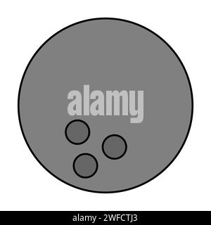 Icône boule de bowling. Signe gris. Lire le symbole. Passe-temps. Objet isolé. Dessiné à la main. Illustration vectorielle. Image de stock. SPE 10. Illustration de Vecteur