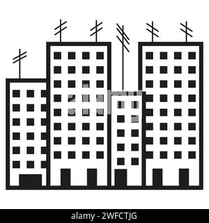 icône de bâtiment à plusieurs étages. Immeubles condominiaux. Illustration vectorielle. Image de stock. SPE 10. Illustration de Vecteur