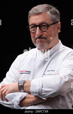 Madrid, Espagne. 30 janvier 2024. Chef espagnol Joan Roca de El Celler de CAN Roca lors de l'édition du congrès gastronomique international de Madrid, Madrid 30 janvier 2024 Espagne (photo Oscar Gonzalez/Sipa USA) (photo Oscar Gonzalez/Sipa USA) crédit : SIPA USA/Alamy Live News Banque D'Images