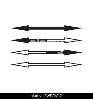 Flèches doubles droites, grande conception pour tous les buts. Illustration vectorielle. Image de stock. SPE 10. Illustration de Vecteur