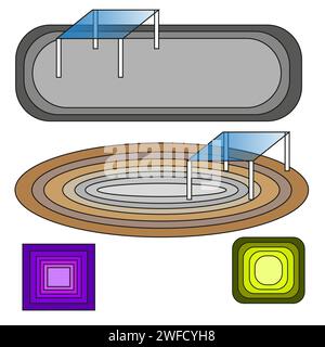 Meuble à dessin dessiné à la main. Décoration élégante. Illustration vectorielle. image de stock. SPE 10. Illustration de Vecteur