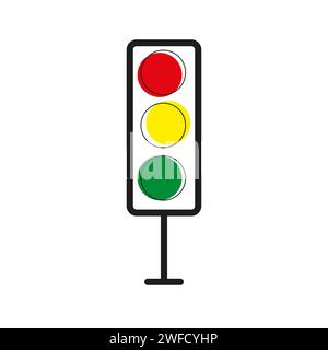 Icône de feu de signalisation de couleur plate. Feu de rue. Illustration vectorielle. Image de stock. SPE 10. Illustration de Vecteur