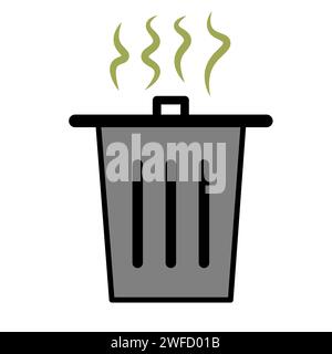 Personnage de dessin animé noir sentant la poubelle. Illustration vectorielle. image de stock. SPE 10. Illustration de Vecteur