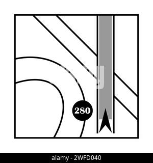 Carte GPS. Concept commercial de signe d'information. Illustration vectorielle. image de stock. SPE 10. Illustration de Vecteur