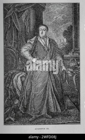 Auguste III Pologne par Nevin Otto hiver Auguste III était roi de Pologne et grand-duc de Lituanie de 1733 à 1763, ainsi qu'électeur de Saxe dans le Saint Empire romain germanique où il était connu sous le nom de Frédéric-Auguste II Il est le seul fils légitime d'Auguste II le fort, et se convertit au catholicisme romain en 1712 Banque D'Images