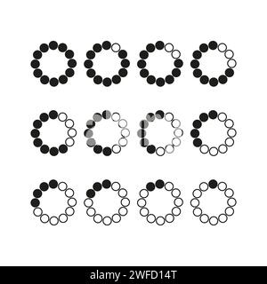Icônes de chargement de points ronds. icônes du chargeur. Illustration vectorielle. Image de stock. SPE 10. Illustration de Vecteur