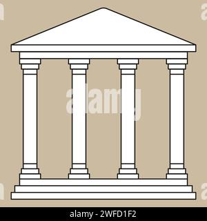 Toit de colonnes romaines. Toit classique de colonnes romaines, grand design pour tous les buts. Illustration vectorielle. SPE 10. Illustration de Vecteur