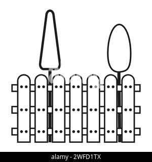 Icône avec des arbres de clôture noirs. Signe de feuille de plante. Illustration vectorielle. image de stock. SPE 10. Illustration de Vecteur