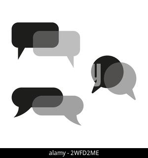 Icônes de message en ligne. Texte de bulle de dialogue de discussion. Illustration vectorielle. image de stock. SPE 10. Illustration de Vecteur