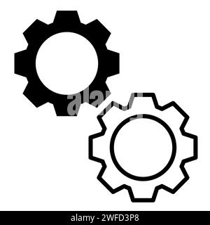 Icône d'engrenage. Communication Internet. Horloge ronde. Illustration vectorielle. image de stock. SPE 10. Illustration de Vecteur