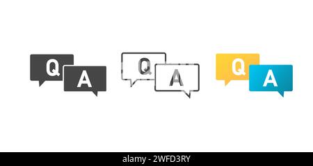 messages q a colorés. Illustration vectorielle. image de stock. SPE 10. Illustration de Vecteur