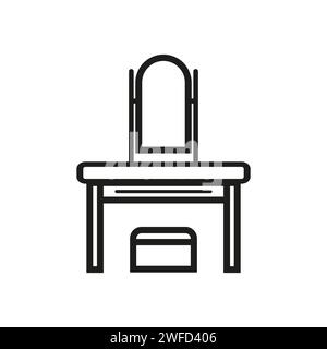 Icône de table de nuit miroir. Illustration vectorielle. image de stock. SPE 10. Illustration de Vecteur