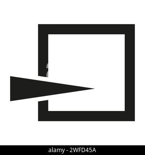 Icône générique avec carré pénétré par une ligne, triangle. Illustration vectorielle. SPE 10. Illustration de Vecteur