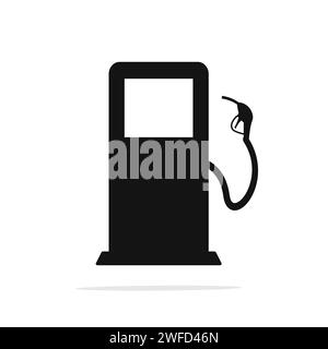 icône noire de station-service. Illustration vectorielle. image de stock. SPE 10. Illustration de Vecteur