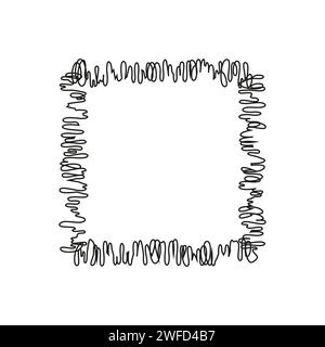 Carré en zigzag dessiné à la main dans un style abstrait. Dessin d'esquisse. Illustration vectorielle. SPE 10. Illustration de Vecteur