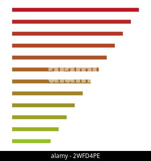 Barre de progression. Étapes, phases, indicateur de niveau. Mesureur à base de mesure. Rang, grade, graphique d'étape, graphique. Illustration vectorielle. SPE 10. Illustration de Vecteur