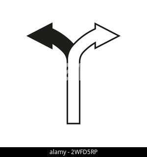 Deux flèches vers l'extérieur une. Icône modifiable. Illustration vectorielle. SPE 10. Illustration de Vecteur