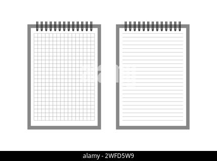 spirale pour ordinateur portable. bloc-notes sur une règle de cage en spirale. Illustration vectorielle. image de stock. SPE 10. Illustration de Vecteur