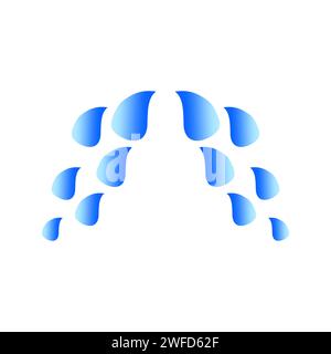 Icône bleue de larmes de cri. Gouttes de dessin animé de la conception des yeux. Eau bleue tombant. Illustration vectorielle. Image de stock. SPE 10. Illustration de Vecteur