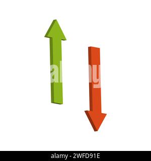 Flèches haut et bas en vert et rouge. Illustration vectorielle. image de stock. SPE 10. Illustration de Vecteur