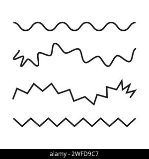 Lignes en zigzag dessinées à la main. Motif d'onde. Illustration vectorielle. SPE 10. Illustration de Vecteur